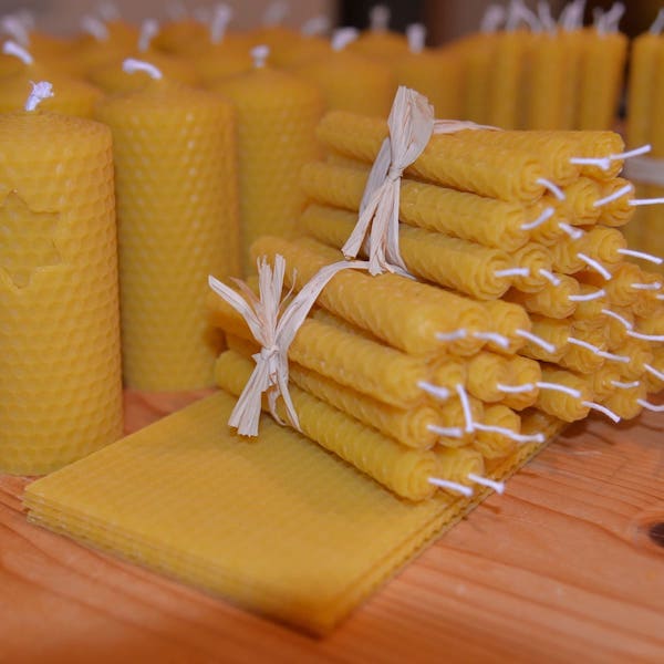 Bienenwachskerzen gerollt